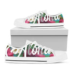 Tropical Flower Aloha Print White Low Top Shoes