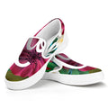Tropical Flower Aloha Print White Slip On Sneakers