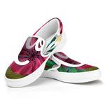 Tropical Flower Aloha Print White Slip On Shoes