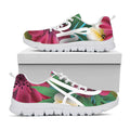 Tropical Flower Aloha Print White Running Shoes