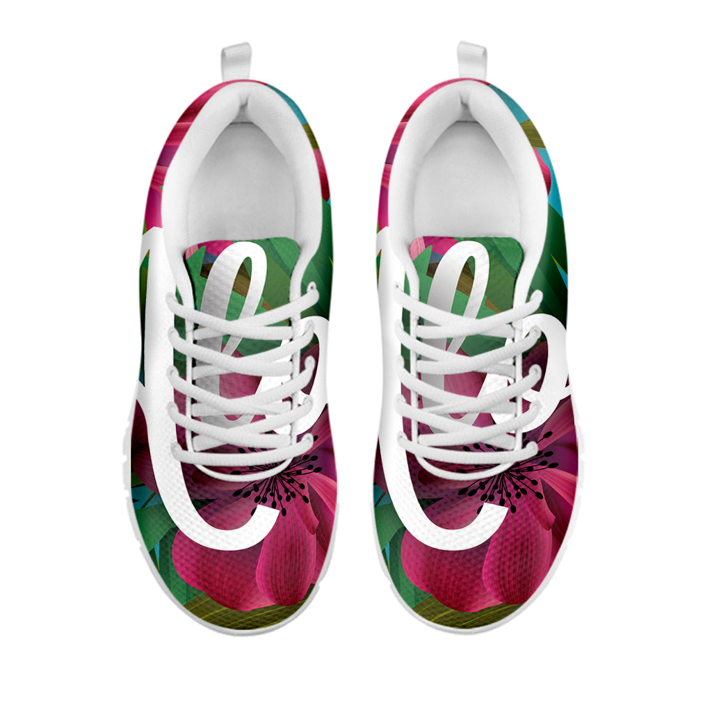 Tropical Flower Aloha Print White Sneakers