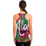 Tropical Flower Aloha Print Women's Racerback Tank Top