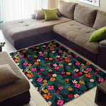 Tropical Flowers Hawaii Pattern Print Area Rug GearFrost