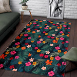 Tropical Flowers Hawaii Pattern Print Area Rug GearFrost