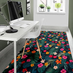 Tropical Flowers Hawaii Pattern Print Area Rug GearFrost