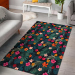 Tropical Flowers Hawaii Pattern Print Area Rug GearFrost