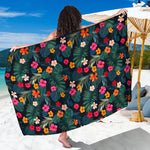 Tropical Flowers Hawaii Pattern Print Beach Sarong Wrap