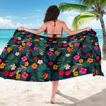 Tropical Flowers Hawaii Pattern Print Beach Sarong Wrap