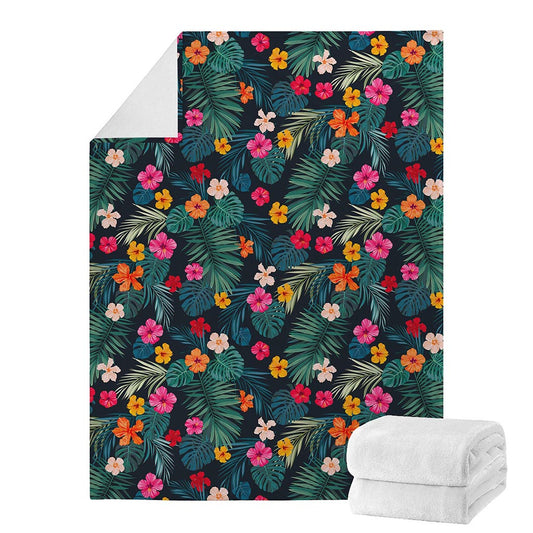 Tropical Flowers Hawaii Pattern Print Blanket
