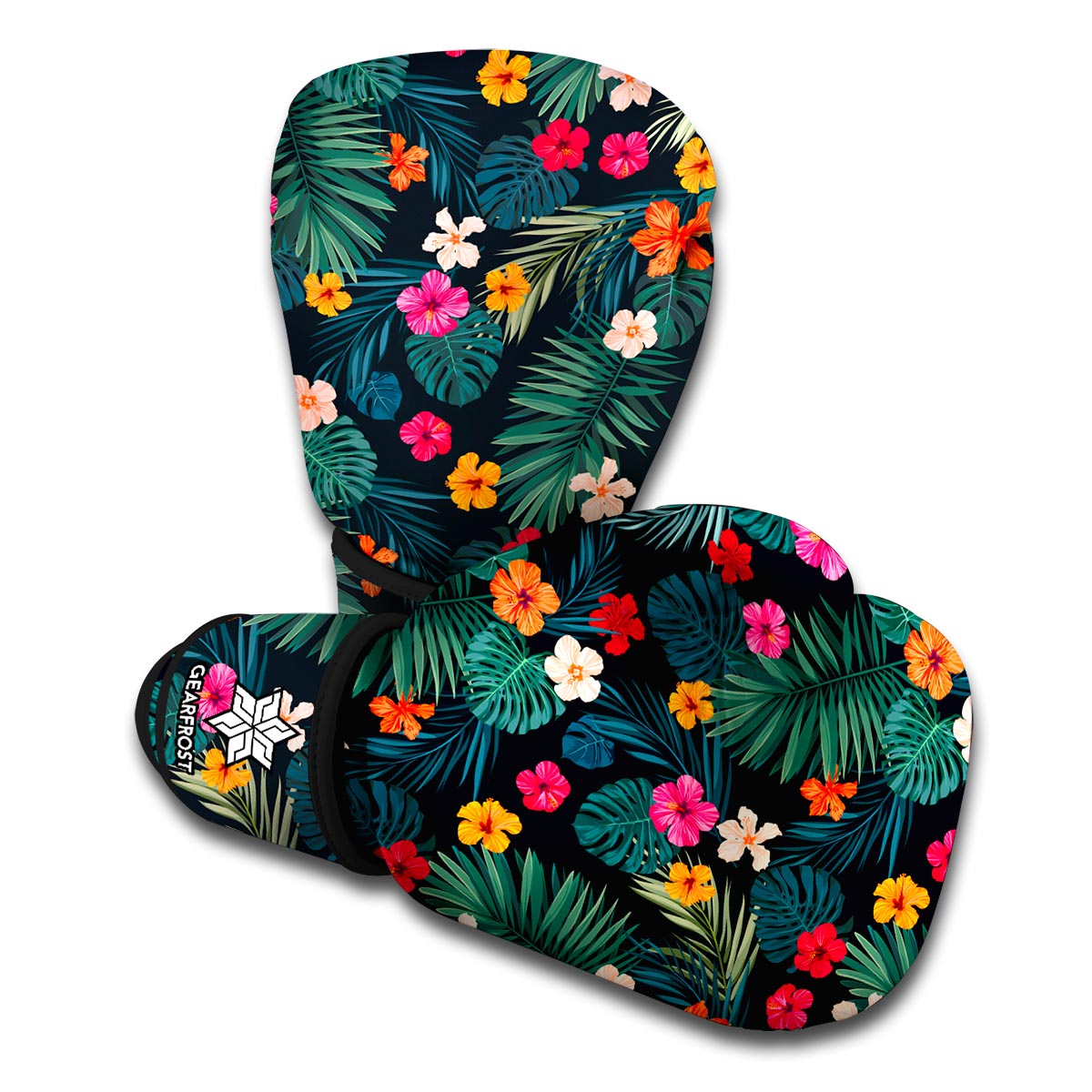 Tropical Flowers Hawaii Pattern Print Boxing Gloves