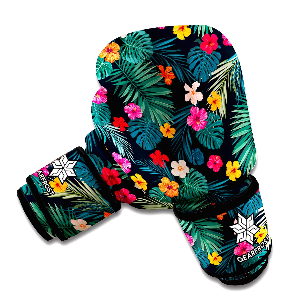 Tropical Flowers Hawaii Pattern Print Boxing Gloves