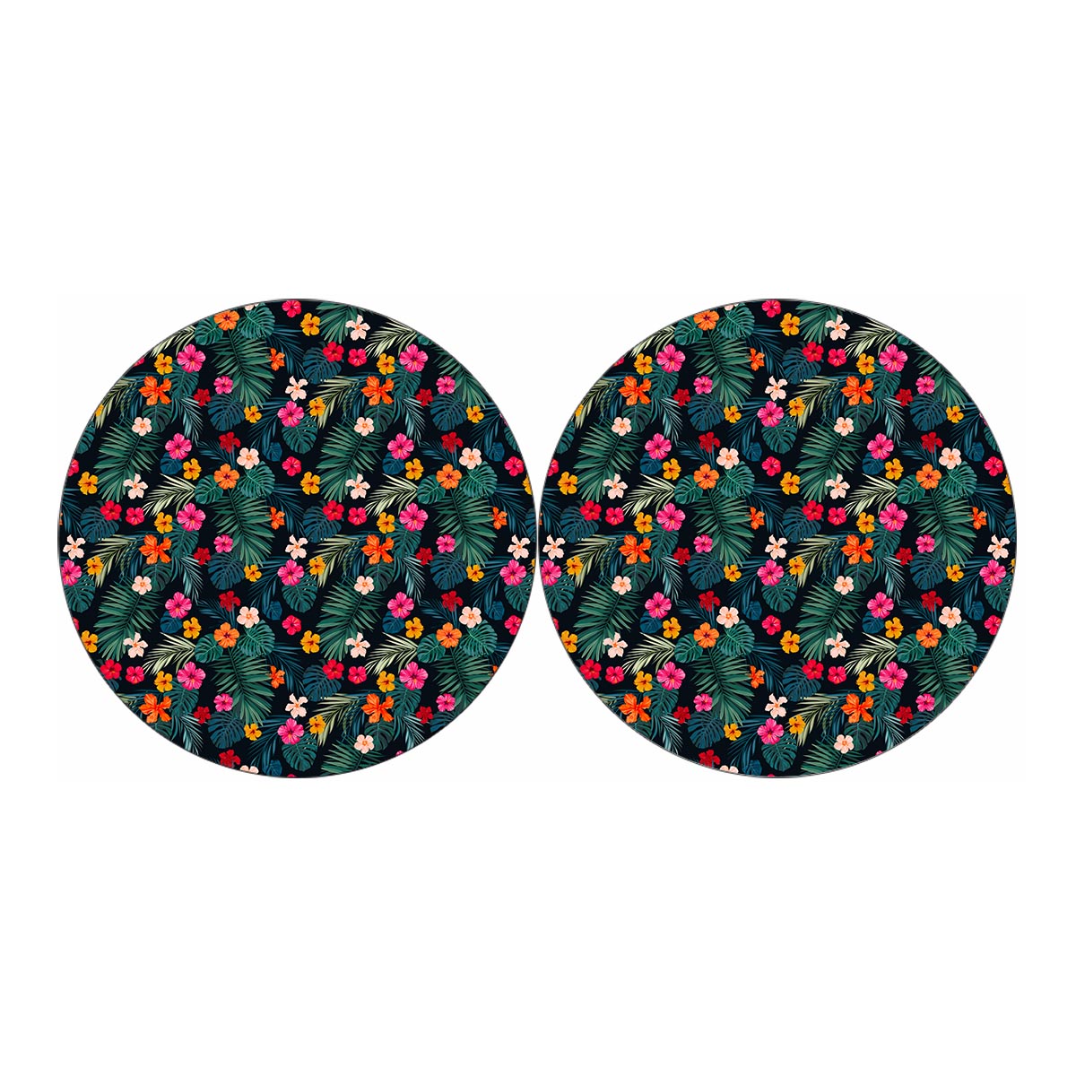 Tropical Flowers Hawaii Pattern Print Car Coasters
