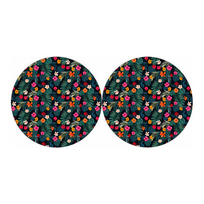 Tropical Flowers Hawaii Pattern Print Car Coasters