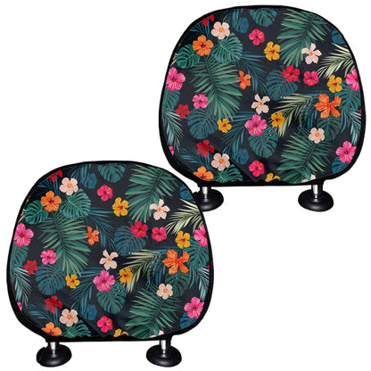 Tropical Flowers Hawaii Pattern Print Car Headrest Covers