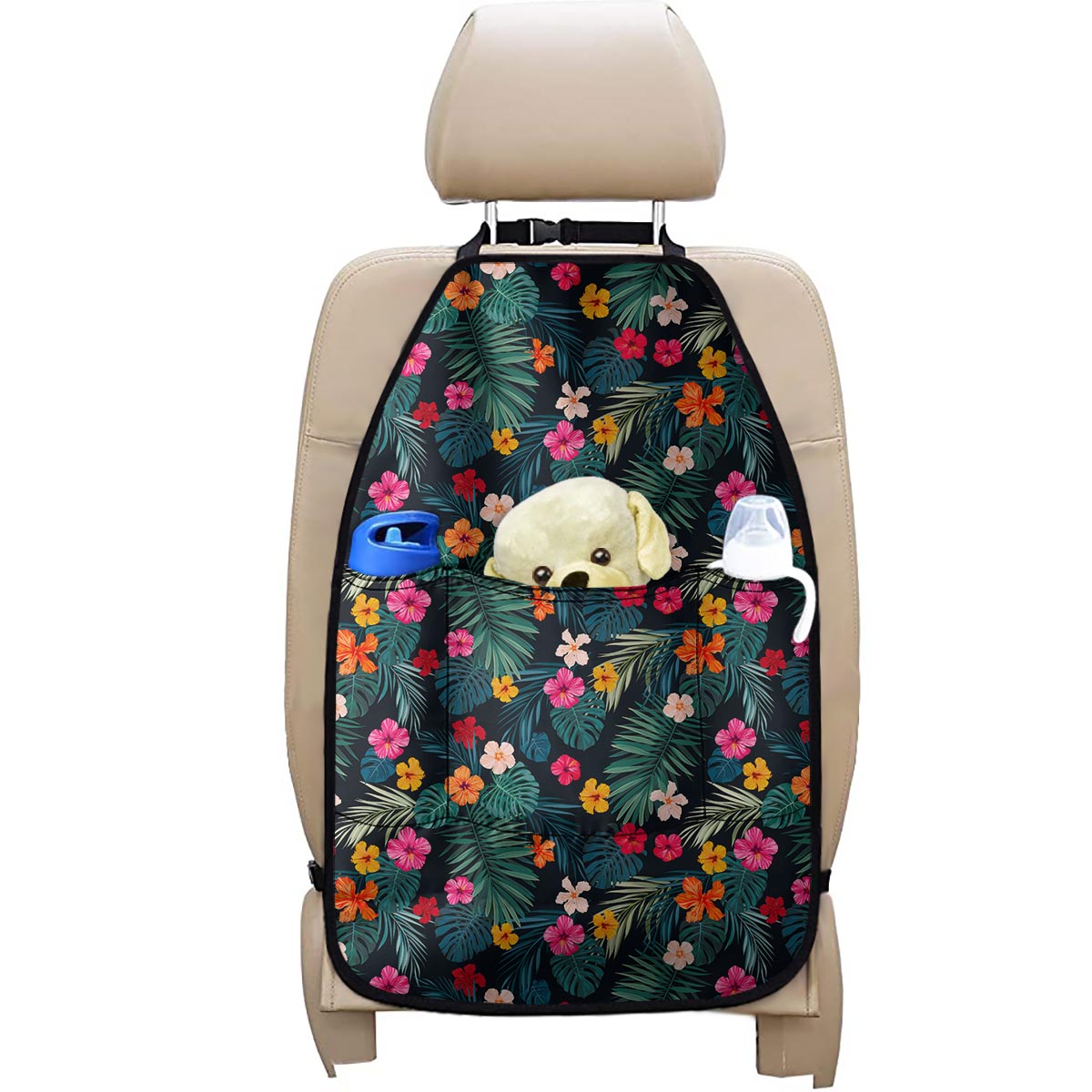 Tropical Flowers Hawaii Pattern Print Car Seat Organizers