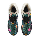 Tropical Flowers Hawaii Pattern Print Comfy Boots GearFrost
