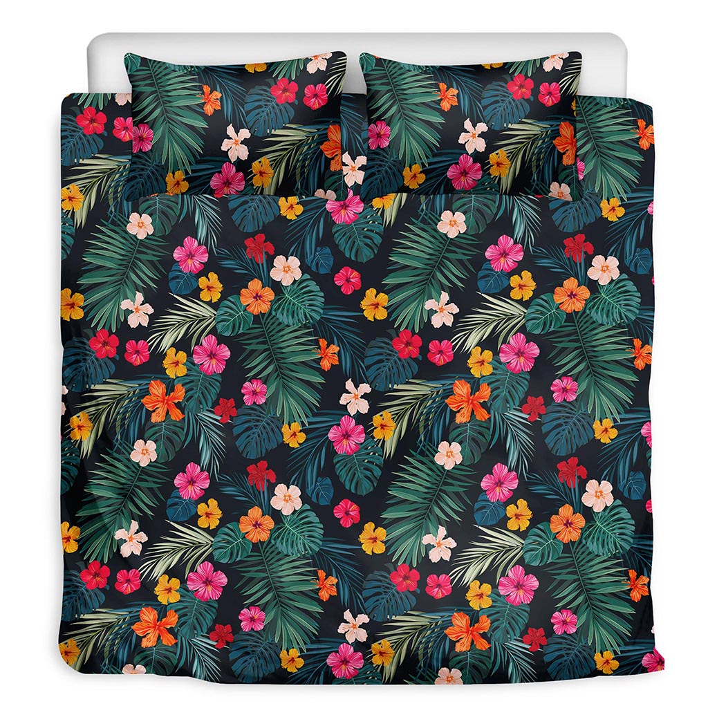 Tropical Flowers Hawaii Pattern Print Duvet Cover Bedding Set