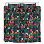 Tropical Flowers Hawaii Pattern Print Duvet Cover Bedding Set