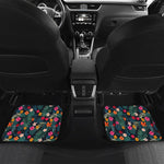 Tropical Flowers Hawaii Pattern Print Front and Back Car Floor Mats