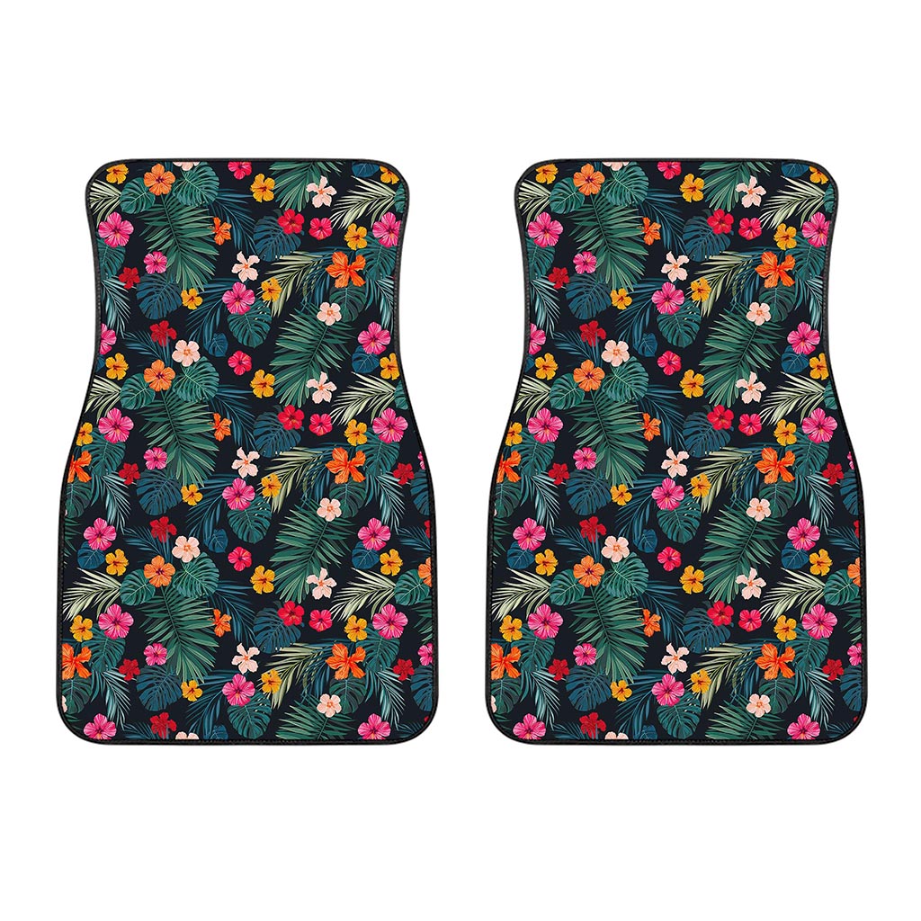 Tropical Flowers Hawaii Pattern Print Front Car Floor Mats