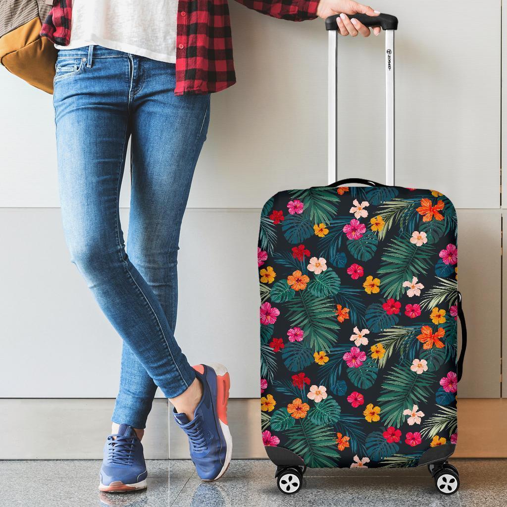 Tropical Flowers Hawaii Pattern Print Luggage Cover GearFrost