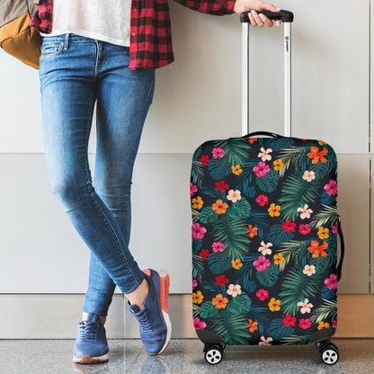 Tropical Flowers Hawaii Pattern Print Luggage Cover GearFrost