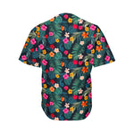 Tropical Flowers Hawaii Pattern Print Men's Baseball Jersey