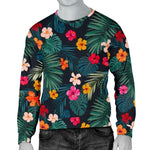 Tropical Flowers Hawaii Pattern Print Men's Crewneck Sweatshirt GearFrost