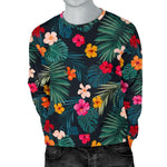 Tropical Flowers Hawaii Pattern Print Men's Crewneck Sweatshirt GearFrost