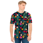 Tropical Flowers Hawaii Pattern Print Men's T-Shirt