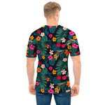 Tropical Flowers Hawaii Pattern Print Men's T-Shirt