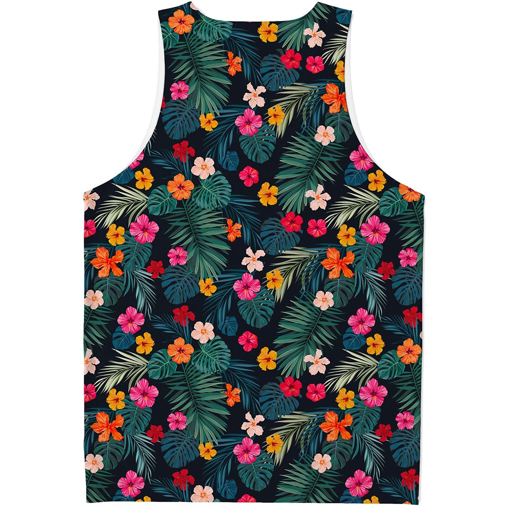 Tropical Flowers Hawaii Pattern Print Men's Tank Top