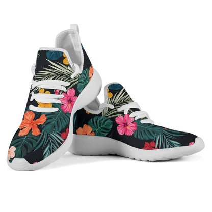 Tropical Flowers Hawaii Pattern Print Mesh Knit Shoes GearFrost