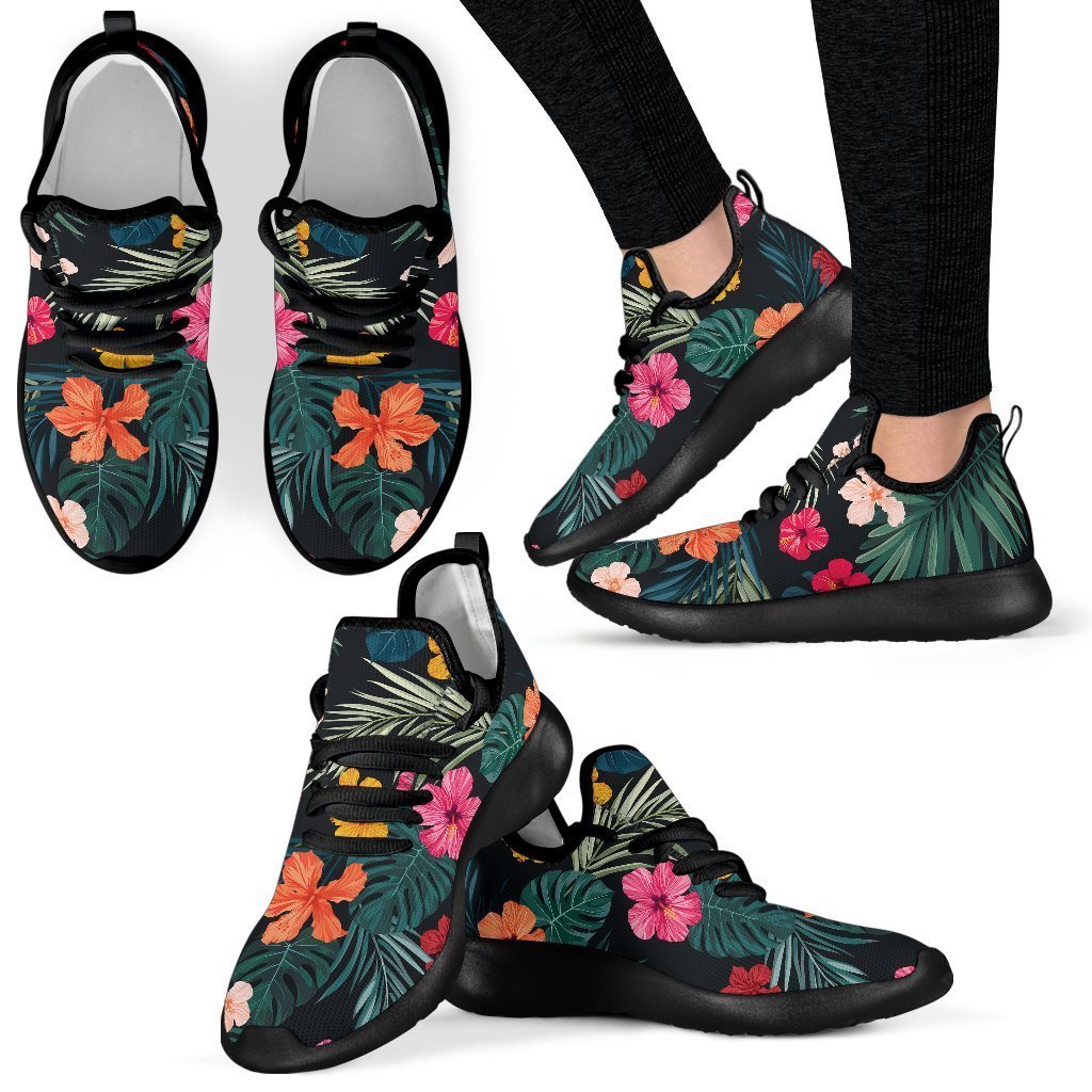 Tropical Flowers Hawaii Pattern Print Mesh Knit Shoes GearFrost