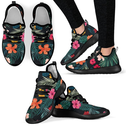 Tropical Flowers Hawaii Pattern Print Mesh Knit Shoes GearFrost