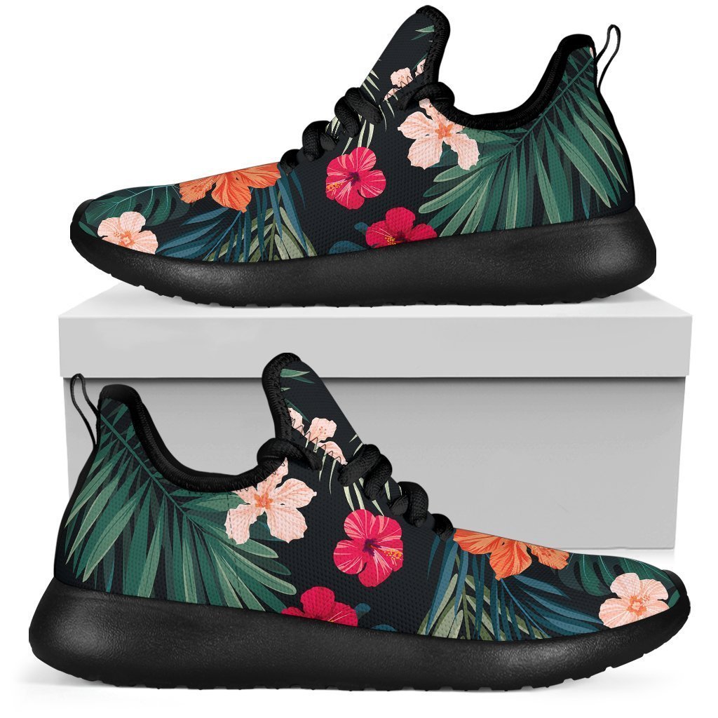 Tropical Flowers Hawaii Pattern Print Mesh Knit Shoes GearFrost