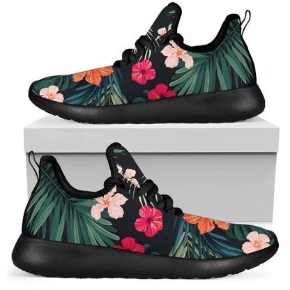 Tropical Flowers Hawaii Pattern Print Mesh Knit Shoes GearFrost