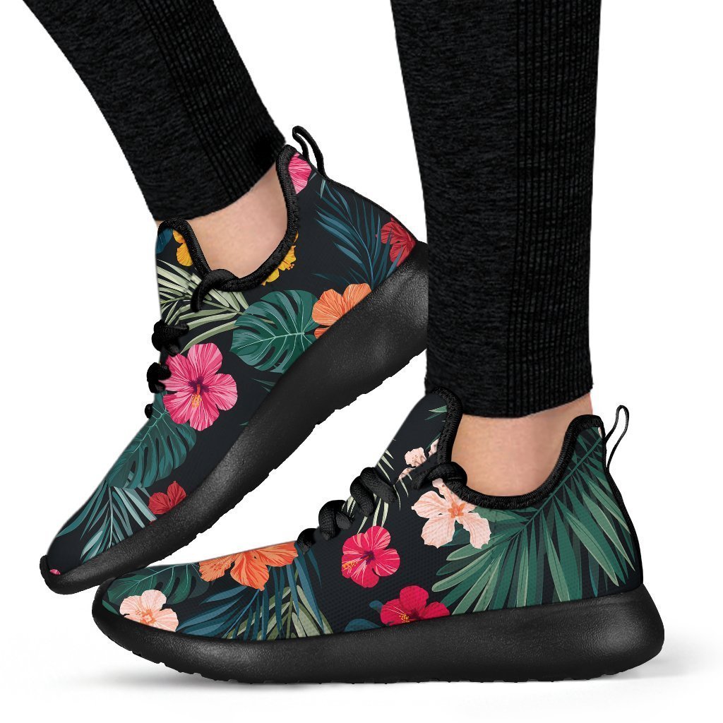 Tropical Flowers Hawaii Pattern Print Mesh Knit Shoes GearFrost