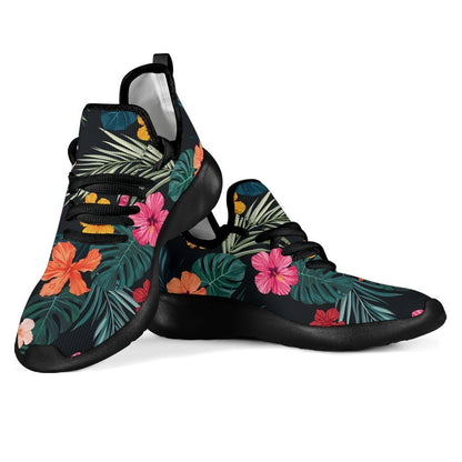 Tropical Flowers Hawaii Pattern Print Mesh Knit Shoes GearFrost