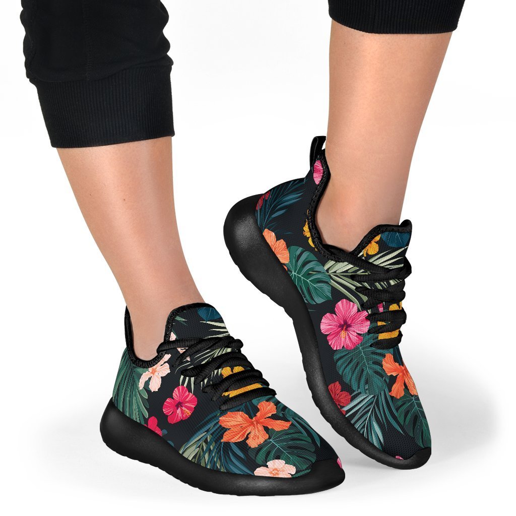 Tropical Flowers Hawaii Pattern Print Mesh Knit Shoes GearFrost