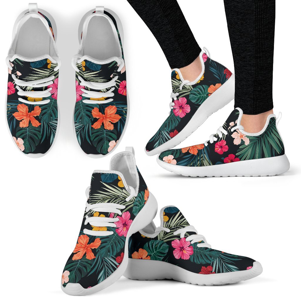 Tropical Flowers Hawaii Pattern Print Mesh Knit Shoes GearFrost