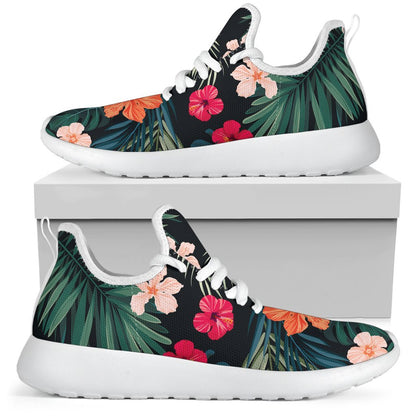 Tropical Flowers Hawaii Pattern Print Mesh Knit Shoes GearFrost
