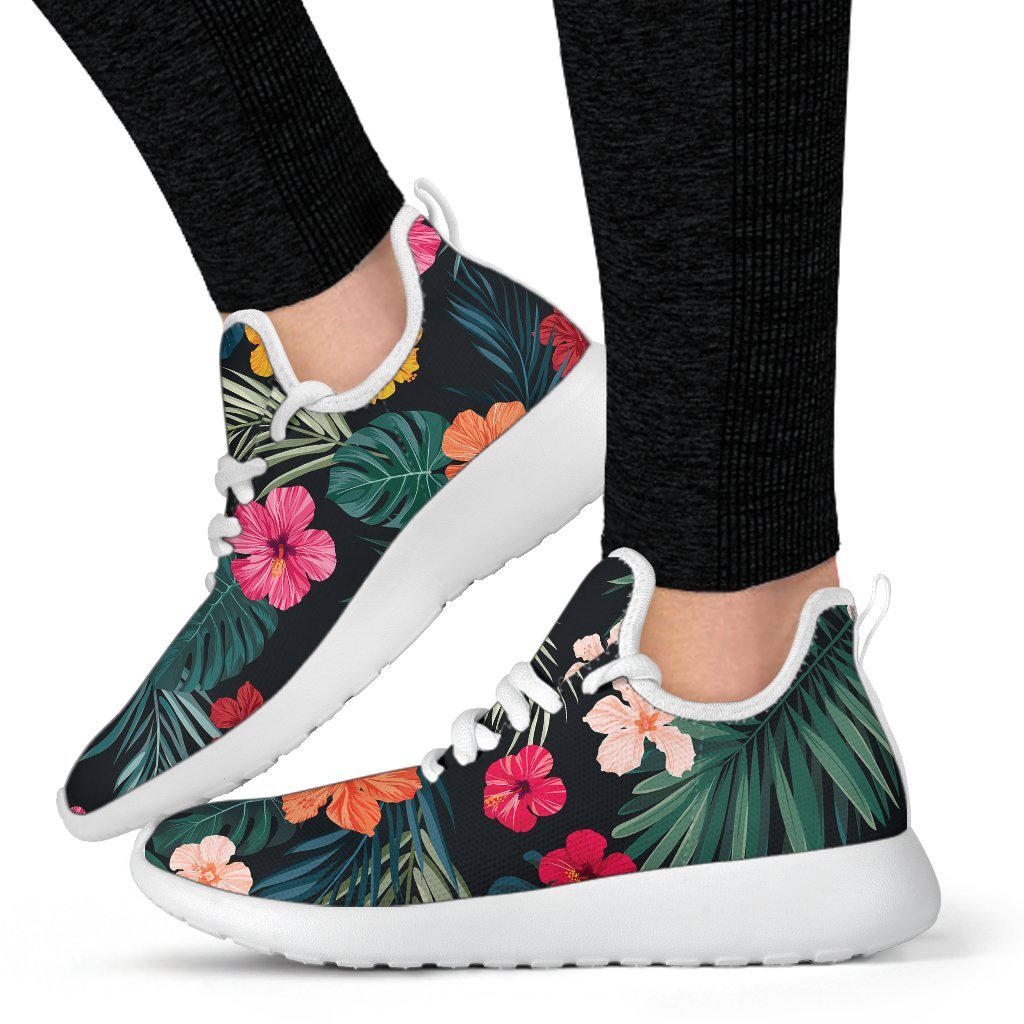 Tropical Flowers Hawaii Pattern Print Mesh Knit Shoes GearFrost