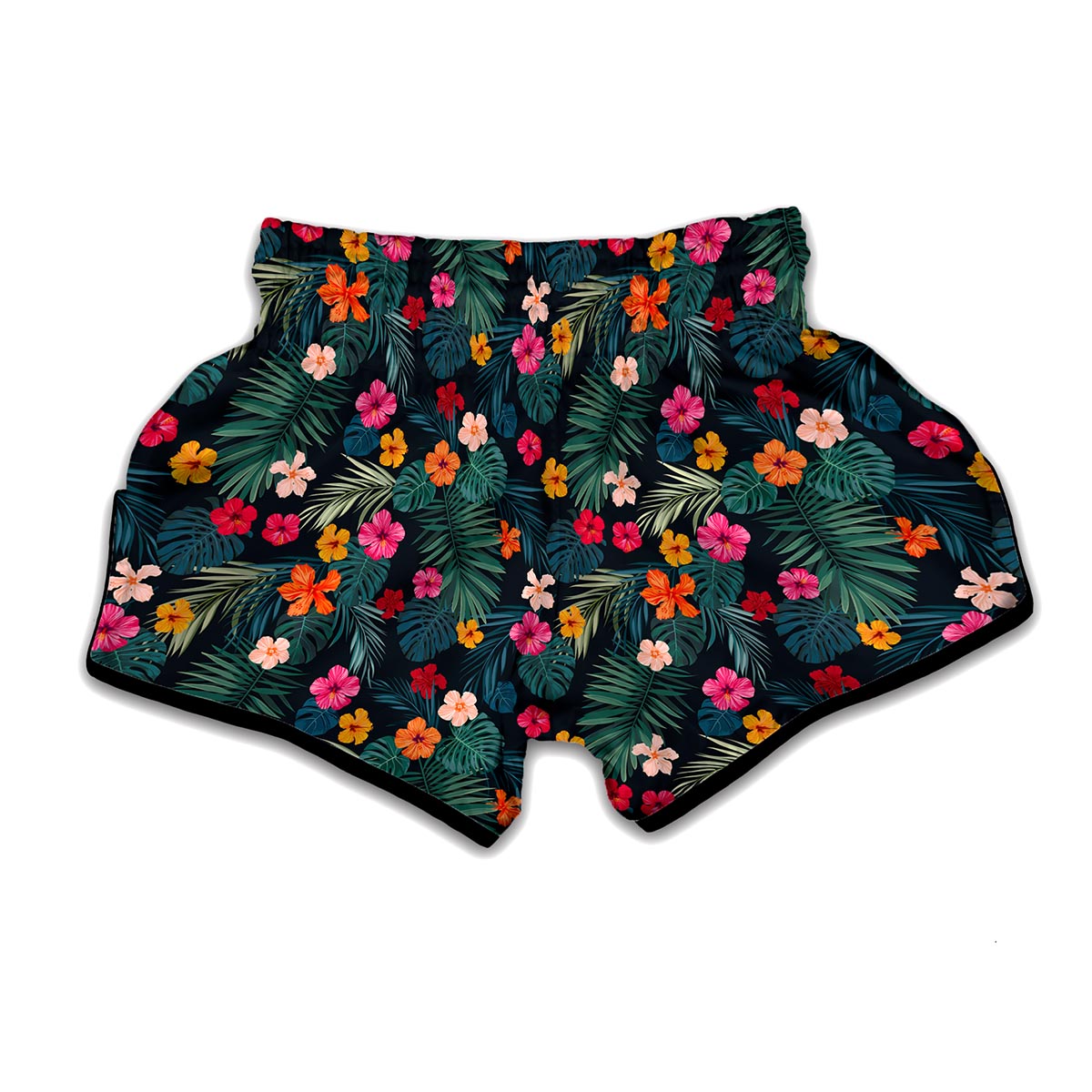 Tropical Flowers Hawaii Pattern Print Muay Thai Boxing Shorts