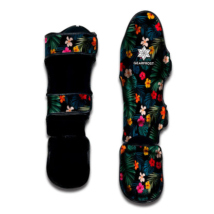 Tropical Flowers Hawaii Pattern Print Muay Thai Shin Guard
