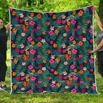 Tropical Flowers Hawaii Pattern Print Quilt