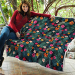 Tropical Flowers Hawaii Pattern Print Quilt