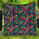 Tropical Flowers Hawaii Pattern Print Quilt