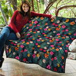 Tropical Flowers Hawaii Pattern Print Quilt