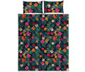 Tropical Flowers Hawaii Pattern Print Quilt Bed Set